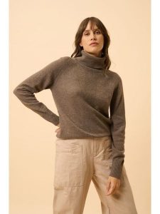 Just Cashmere Kaszmirowy golf w kolorze brązowym rozmiar: L. Brązowe golfy Just Cashmere, bez wzorów, z kaszmiru. Za 482,03 zł.