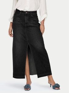 JDY Spódnica jeansowa Bella 15317441 Czarny Regular Fit. Czarne spódnice JDY, xs, bez wzorów, z bawełny. Za 79,99 zł.