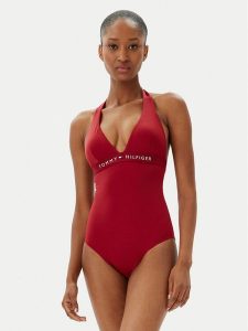 Tommy Hilfiger Strój kąpielowy UW0UW05850 Czerwony. Czerwone stroje jednoczęściowe TOMMY HILFIGER, bez wzorów, z syntetyku. Za 239,99 zł.