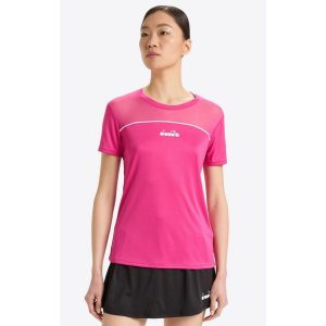 Koszulka tenisowa damska Diadora L. SS Core T-Shirt. Białe bluzki Diadora, l, bez wzorów, bez kołnierzyka, bez ramiączek. Za 110,00 zł.