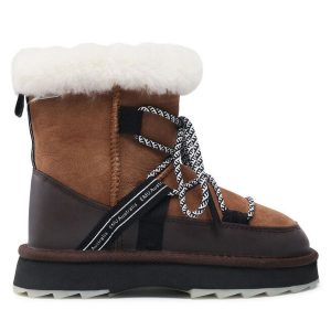 Śniegowce EMU Australia. Brązowe buty zimowe EMU Australia, bez obcasa, bez zapięcia. Za 889,99 zł.