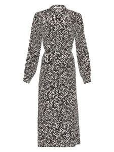 MOSS COPENHAGEN Sukienka w kolorze czarno-białym rozmiar: M. Czarne sukienki Moss Copenhagen, na co dzień, m, bez wzorów, z tkaniny, bez kołnierzyka, bez ramiączek, maxi, proste. Za 231,68 zł.