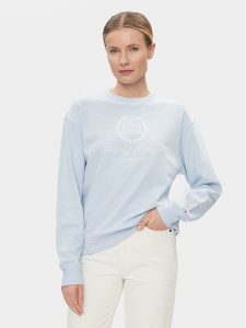 Tommy Hilfiger Bluza Flag Script WW0WW41758 Błękitny Regular Fit. Niebieskie bluzy TOMMY HILFIGER, xxl, bez wzorów, z bawełny, bez kaptura. Za 399,99 zł.