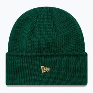 Czapka zimowa New Era Metal Pin Wide Cuff Knit Beanie. Zielone czapki New Era, bez wzorów. Za 129,99 zł.