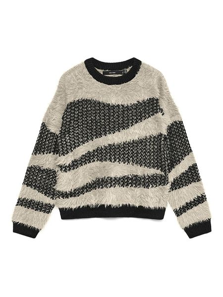 Vero Moda Sweter w kolorze kremowo-antracytowym rozmiar: M. Brązowe swetry oversize Vero Moda, m, bez wzorów, bez ramiączek. Za 95,92 zł.