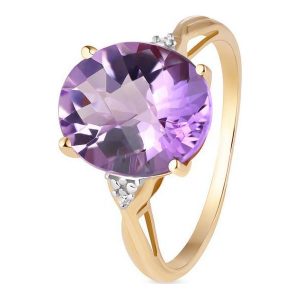 Pierścionek - , Ametyst,diament 0,01ct. Pierścionki marki W.KRUK. Za 1 290,00 zł.