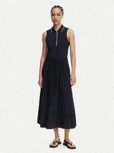 Tommy Hilfiger Sukienka codzienna 1985 Pleated WW0WW49621 Granatowy Regular Fit. Niebieskie sukienki TOMMY HILFIGER, na co dzień, xs, bez wzorów, z syntetyku, bez kołnierzyka, bez ramiączek, proste. Za 647,99 zł.