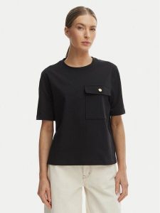 Tommy Hilfiger T-Shirt WW0WW49249 Czarny Relaxed Fit. Czarne t-shirty TOMMY HILFIGER, xl, bez wzorów, z bawełny, bez kołnierzyka, bez ramiączek. Za 289,99 zł.