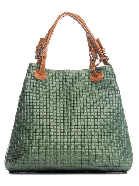 Lucca Baldi Skórzana torebka "Fosdinovo" w kolorze zielonym - 45 x 37 x 15 cm rozmiar: onesize. Zielone torebki klasyczne Lucca Baldi, bez wzorów, z materiału, przez ramię, bez dodatków. Za 341,79 zł.
