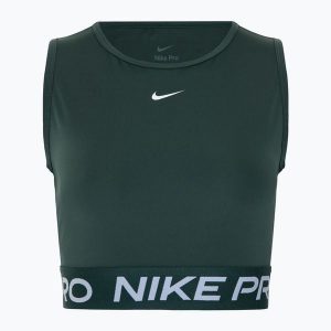 Tank top treningowy damski Nike Pro Dri-Fit. Zielone topy Nike, bez wzorów, bez kołnierzyka, bez ramiączek. Za 159,99 zł.