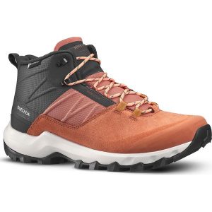 Buty turystyczne damskie Quechua MH500 Mid wodoodporne. Brązowe buty trekkingowe QUECHUA, z kauczuku, bez zapięcia. Za 329,99 zł.