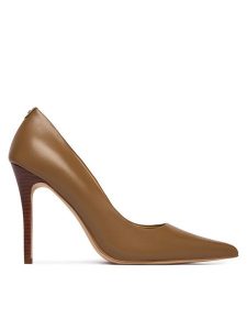 MICHAEL Michael Kors Szpilki Elyse High Pump 40R6EYHP1L Brązowy. Brązowe szpilki MICHAEL Michael Kors, bez wzorów, ze skóry, bez obcasa. Za 659,99 zł.
