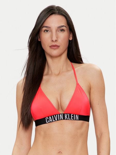 Calvin Klein Swimwear Góra od bikini KW0KW02506 Różowy. Czerwone bikini Calvin Klein Swimwear, bez wzorów, z syntetyku. Za 149,99 zł.
