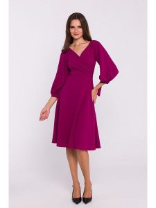 Stylove Sukienka w kolorze różowym rozmiar: L. Różowe sukienki Stylove, l, bez wzorów, bez kołnierzyka, bez ramiączek, midi. Za 202,03 zł.