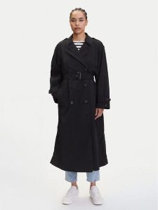 Tommy Hilfiger Trencz WW0WW45632 Czarny Oversize. Czarne płaszcze TOMMY HILFIGER, l, bez wzorów, z syntetyku, bez kaptura. Za 979,99 zł.