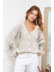 Joséfine Kardigan "Beegees" w kolorze beżowym rozmiar: S. Brązowe kardigany Joséfine, s, bez wzorów, ze splotem, bez ramiączek. Za 135,81 zł.