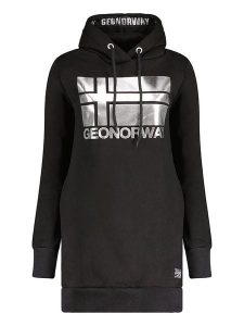 Geographical Norway Sukienka dresowa w kolorze czarnym rozmiar: S. Czarne sukienki Geographical Norway, na co dzień, s, bez wzorów, z dresówki, bez kołnierzyka, bez ramiączek, midi, proste. Za 110,04 zł.