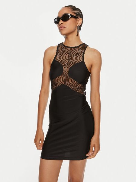 ROTATE Sukienka koktajlowa Tallia 112913100 Czarny Slim Fit. Czarne sukienki Rotate, bez wzorów, z syntetyku, wizytowe, bez kołnierzyka, bez ramiączek. Za 699,00 zł.