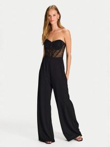 Hey Kyla Kombinezon 3AI010HK Czarny Regular Fit. Czarne sukienki Hey Kyla, bez wzorów, z syntetyku, bez kołnierzyka, bez ramiączek. Za 599,99 zł.