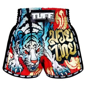 Spodenki treningowe TUFF Red Furious Tiger. Czerwone szorty TUFF, bez wzorów, sportowe. Za 149,00 zł.