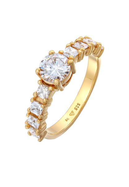 Elli Damski pierścionek zaręczynowy Elegancki z kryształami cyrkonii w srebrze 925 Sterling Silver Pierścionki 1 ct. Szare pierścionki Elli, z cyrkonią, srebrne. Za 368,99 zł.
