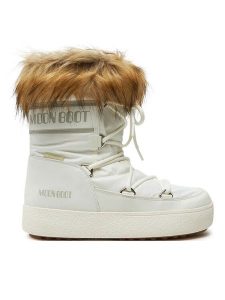 Moon Boot Śniegowce Ltrack Monaco Low Wp 80D2450060 Biały. Białe buty zimowe Moon Boot, ze skóry, bez obcasa, bez zapięcia. Za 999,99 zł.
