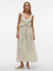 Vero Moda Sukienka letnia Josie 10303761 Écru Regular Fit. Kombinezony Vero Moda, na lato, l, bez wzorów, z wiskozy, bez kołnierzyka, bez ramiączek. Za 309,99 zł.