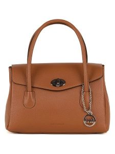 Mia Tomazzi Skórzana torebka w kolorze jasnobrązowym - 30 x 24 x 13 cm rozmiar: onesize. Brązowe torebki klasyczne Mia Tomazzi, bez wzorów, z materiału, bez dodatków. Za 347,99 zł.