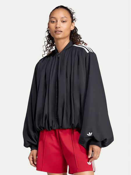 Adidas Bluza Satin Pleated Track Top LG4081 Czarny Relaxed Fit. Czarne bluzy ADIDAS, l, bez wzorów, bez kaptura. Za 369,99 zł.