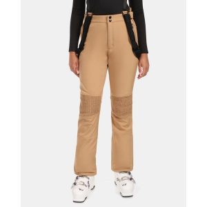 Damskie spodnie narciarskie typu softshell Kilpi DIONE-W. Brązowe spodnie sportowe Kilpi, na zimę, bez wzorów, z softshellu, narciarskie. Za 499,51 zł.