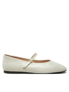 Calvin Klein Baleriny Mary Jane Ballerina - Lth HW0HW02307 Écru. Balerinki Calvin Klein, bez wzorów, ze skóry, bez obcasa, bez zapięcia. Za 469,99 zł.