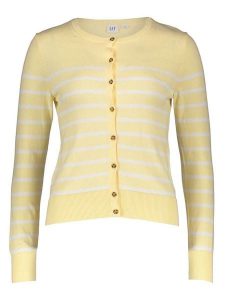 GAP Kardigan w kolorze żółto-białym rozmiar: L. Żółte kardigany GAP, z bawełny. Za 110,55 zł.