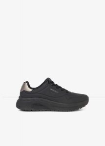 Sneakersy marki Skechers z pianką Memory. Czarne buty sportowe bonprix, bez wzorów, bez zapięcia. Za 319,99 zł.