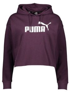 Puma Bluza "Essential Cropped" w kolorze fioletowym rozmiar: L. Różowe bluzy Puma, l, bez wzorów, z kapturem. Za 118,56 zł.