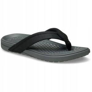 Japonki Dla Dorosłych Crocs Yukon Vista II LR Flip. Czarne klapki Crocs, bez wzorów, z materiału, bez obcasa. Za 239,99 zł.