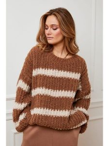 Plume Sweter "Andalou" w kolorze karmelowo-kremowym rozmiar: S. Brązowe swetry oversize Plume, s, bez wzorów, z wełny, bez ramiączek. Za 187,52 zł.