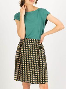 Blutsgeschwister Spódnica w kolorze czarno-żółtym rozmiar: L. Czarne spódnice Blutsgeschwister, na imprezę, l, bez wzorów, z wiskozy, klasyczne, midi. Za 144,92 zł.