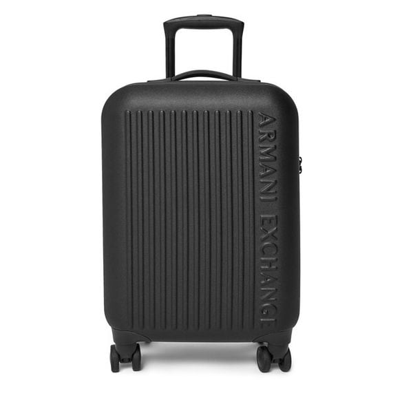 Walizka kabinowa Armani Exchange. Czarne walizki Armani Exchange, bez wzorów. Za 711,99 zł.