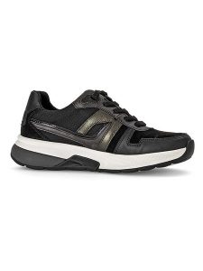 Gabor Sneakersy w kolorze czarno-antracytowym rozmiar: 40,5. Czarne trampki Gabor, bez wzorów, z materiału, bez zapięcia. Za 216,22 zł.