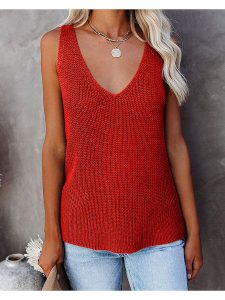 Milan Kiss Top w kolorze czerwonym rozmiar: M. Czerwone topy Milan Kiss, m, bez wzorów, z bawełny, bez kołnierzyka, bez ramiączek. Za 109,95 zł.