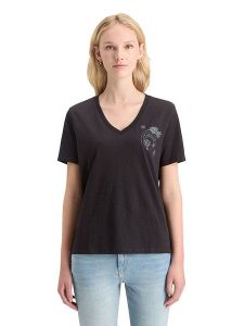 Scotch & Soda Koszulka w kolorze czarnym rozmiar: M. Czarne bluzki Scotch & Soda, m, bez wzorów, z bawełny, bez kołnierzyka, bez ramiączek. Za 74,46 zł.