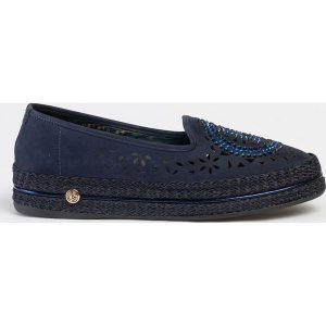 Baldinini Skórzane espadryle w kolorze granatowym rozmiar: 38. Niebieskie espadryle Baldinini, bez wzorów, ze skóry, bez obcasa. Za 612,06 zł.