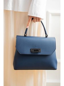 Abaco Skórzana torebka "Laurie" w kolorze granatowym - 27,5 x 20 x 8 cm rozmiar: onesize. Niebieskie torebki klasyczne Abaco, bez wzorów, z materiału, przez ramię, bez dodatków. Za 316,24 zł.