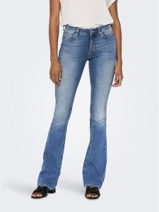 ONLY Jeansy Blush 15245444 Niebieski Flared Fit. Niebieskie jeansy ONLY, bez wzorów, z bawełny. Za 148,67 zł.