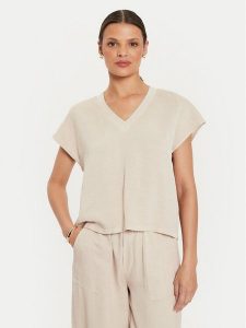 ViCOLO Bluzka TB2083 Beżowy Regular Fit. Brązowe bluzki ViCOLO, m, bez wzorów, z syntetyku, bez kołnierzyka, bez ramiączek. Za 149,99 zł.