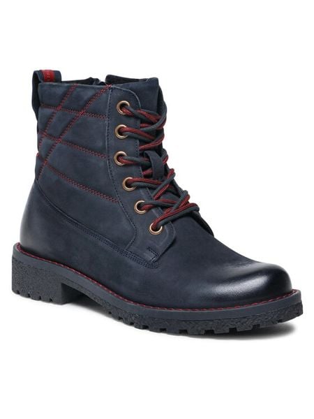 Lasocki Trapery WI16-GIRO-02 Granatowy. Niebieskie buty zimowe Lasocki, z nubiku, bez obcasa, bez zapięcia. Za 215,99 zł.