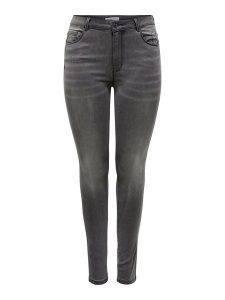ONLY Dżinsy "Caraugusta" - Skinny fit - w kolorze szarym rozmiar: 42/L30. Szare jeansy ONLY, z aplikacjami, ze skóry. Za 70,24 zł.