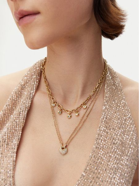 Guess Naszyjnik JUBN05 208JW Złoty. Żółte naszyjniki Guess, metalowe. Za 419,99 zł.