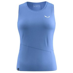 Damski tank top Salewa Puez Sporty Dry. Czerwone topy Salewa, s, bez wzorów, z materiału, sportowe, bez kołnierzyka, bez ramiączek. Za 180,50 zł.