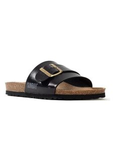 Sunbay Klapki "Ensena" w kolorze czarnym rozmiar: 40. Czarne klapki Sunbay, bez wzorów, z otwartym noskiem, bez obcasa. Za 135,17 zł.